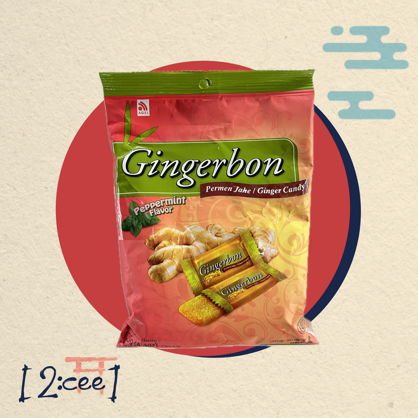 Ginger Pepermint Bonbons GINGERBON 125g