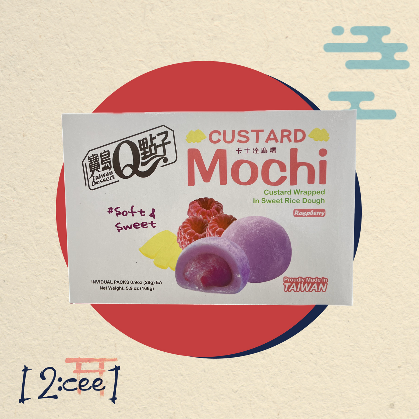 Mochi Custard Malina Q 168g