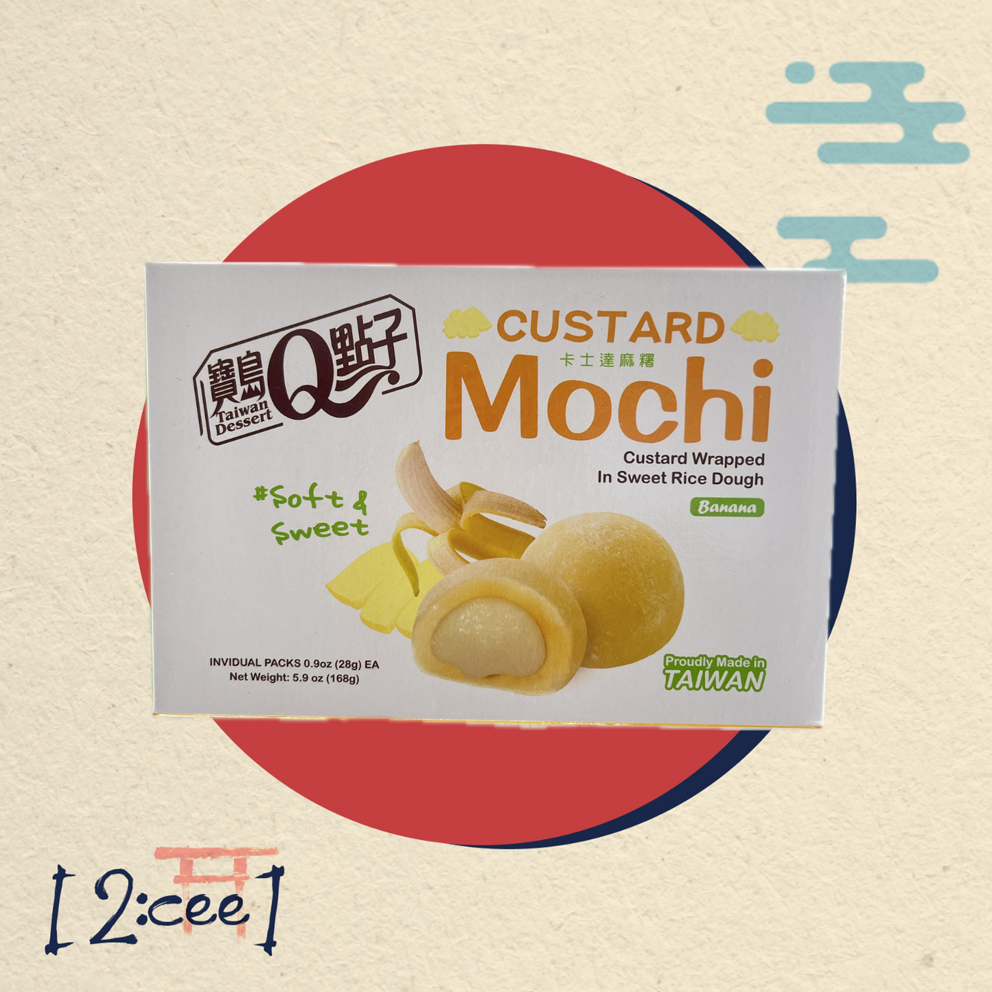 Mochi Custard Banán Q 168g