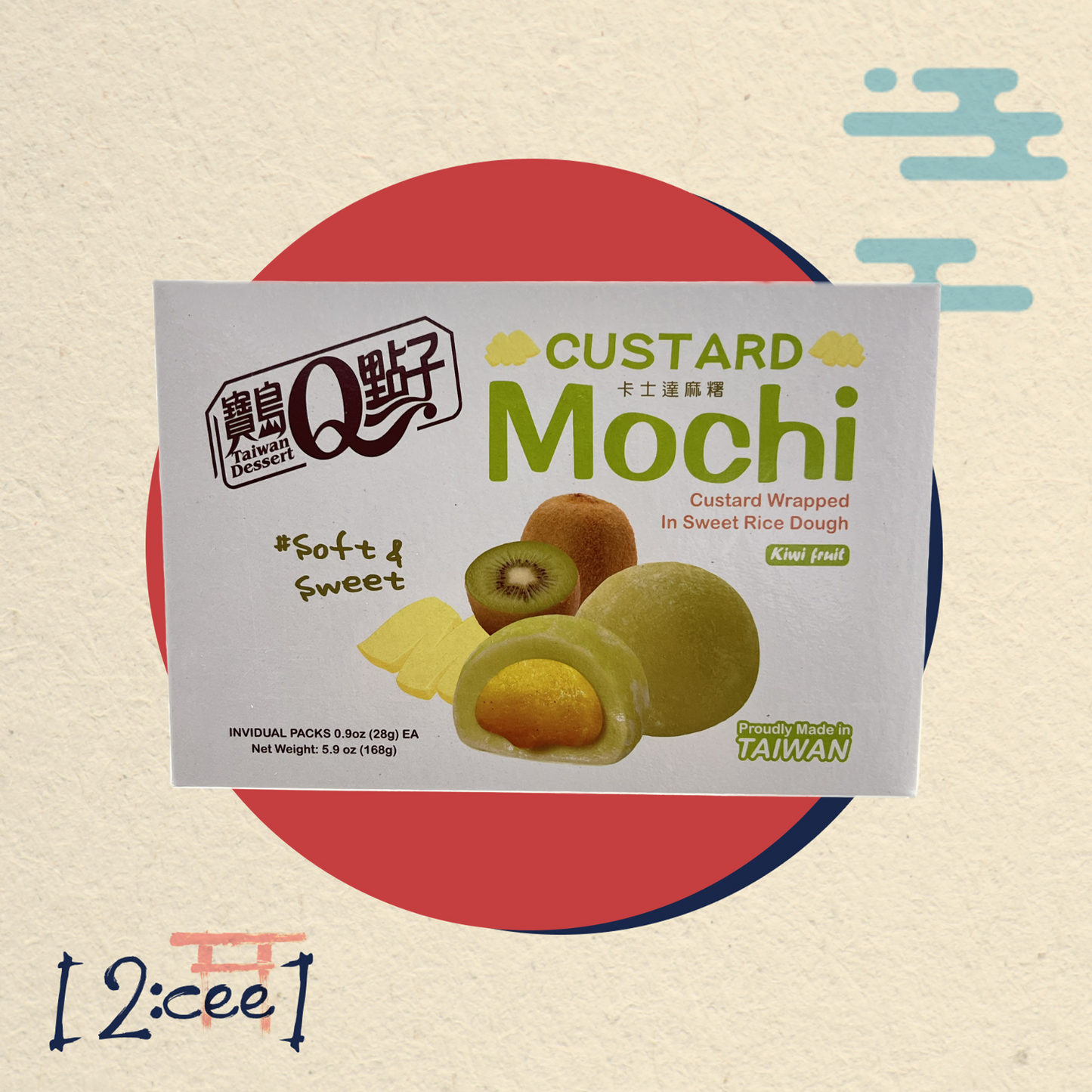 Mochi Custard Kiwi Q 168g