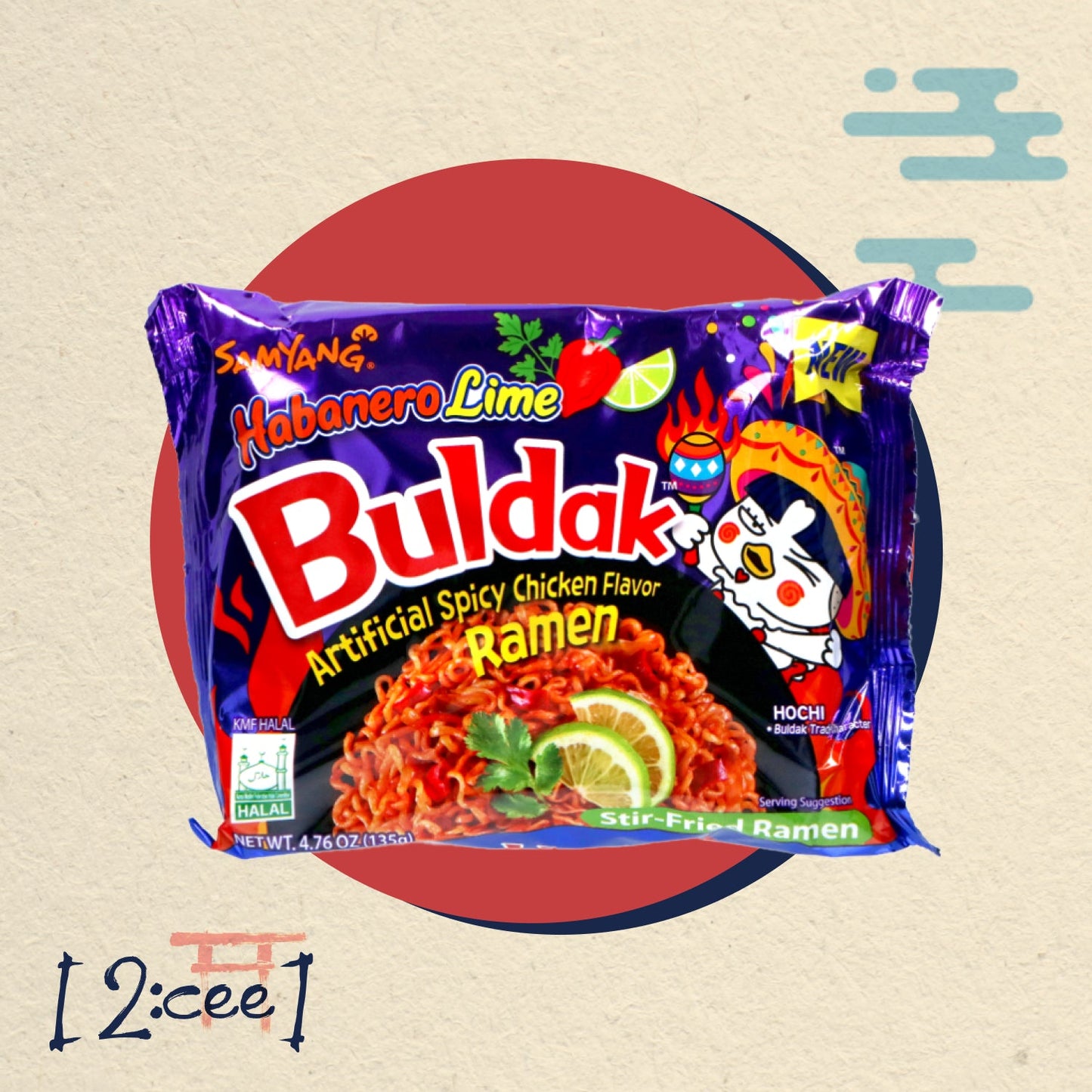 Instantné rezance Buldak Habanero Lime SAMYANG 135g