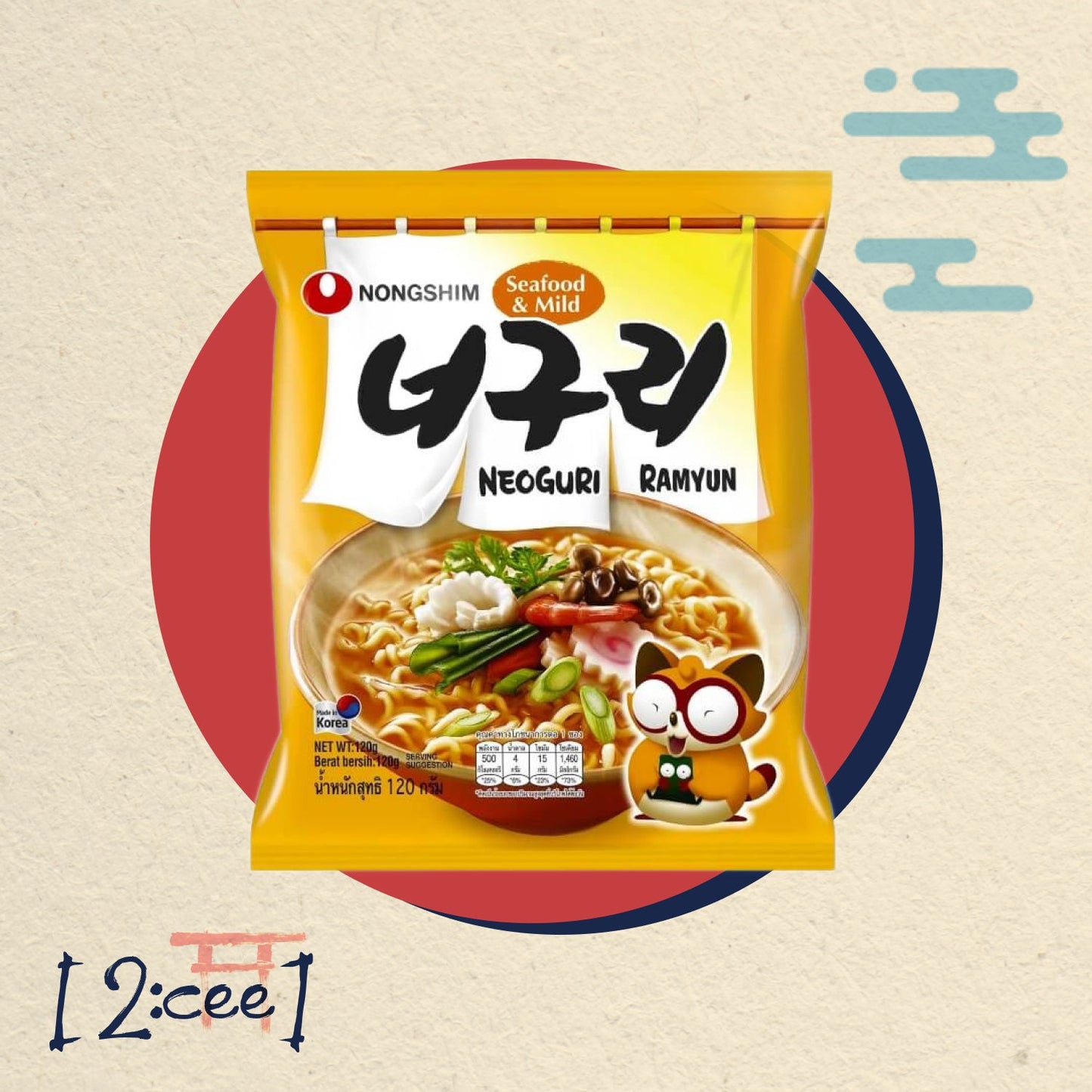 Instantné rezance Neoguri Ramyun Seafood & Mild NONGSHIM 120g